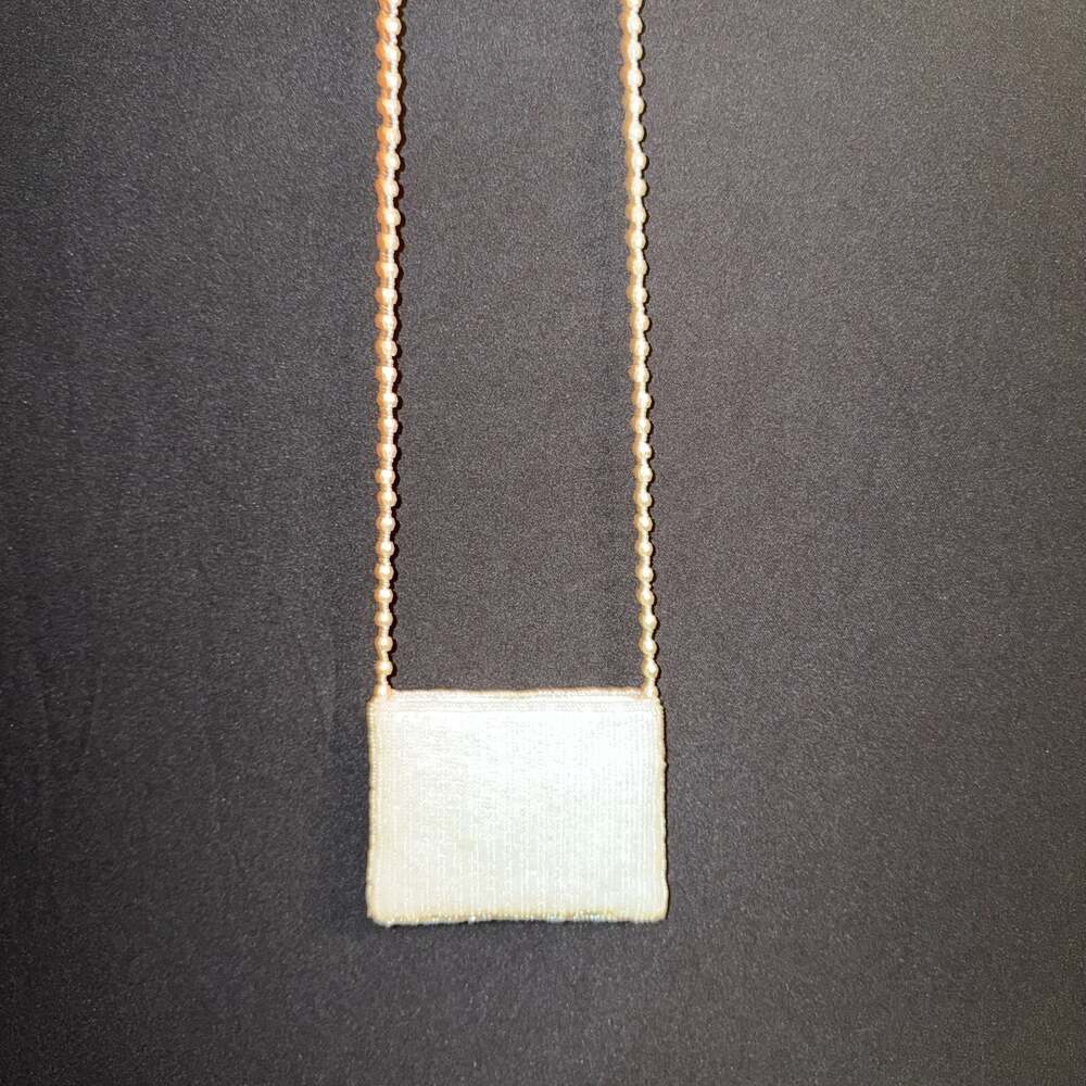 La Regale Cream Beaded Pearl Strap Shoulder Bag